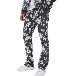 Boohoo Man Stacked Flare Tapestry Trouser